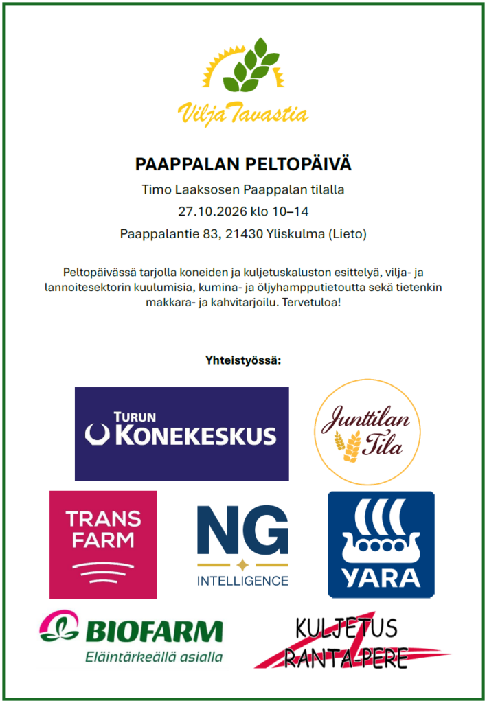Paappalan peltopäivä mainos